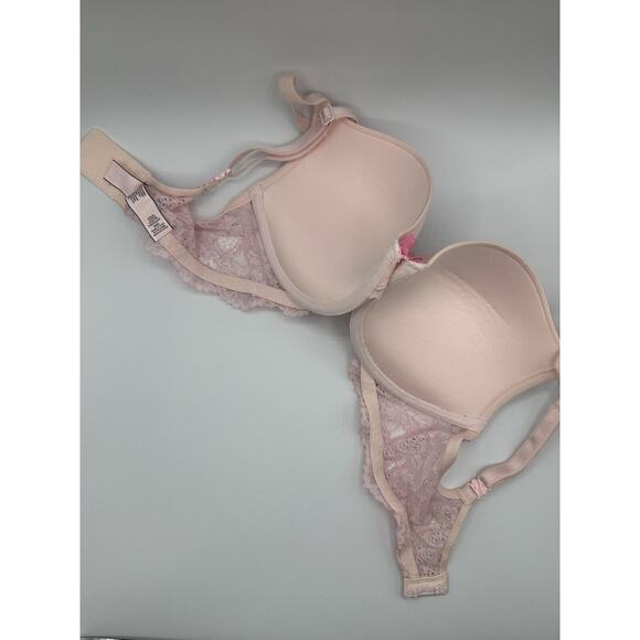 TWO Push Up Lace 34D Pink Perfect Shape Sexy Balconet Victoria's Secret Bra Lot - Picture 12 of 15